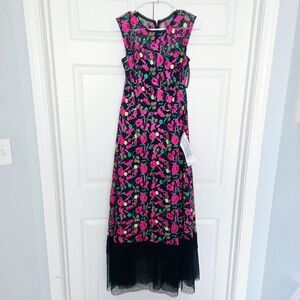 Dress the Population Women's Gina Fit and Flare Midi Dress Size Large 10/12